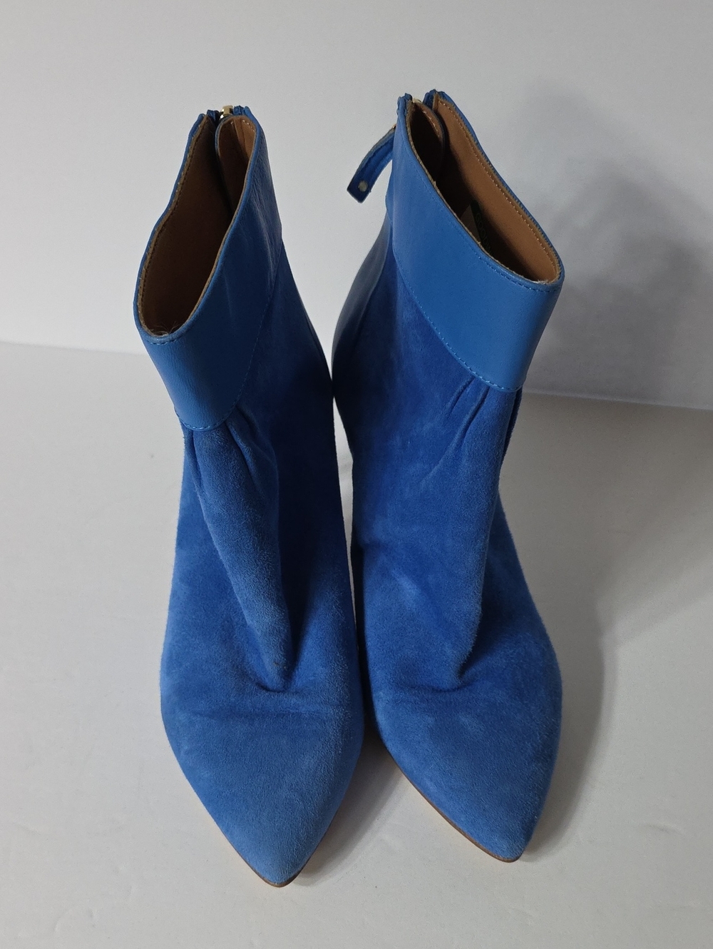 Nwot BCBGMaxAzria Cobalt Blue Suede Pointed Ankle Booties Sz 35.5